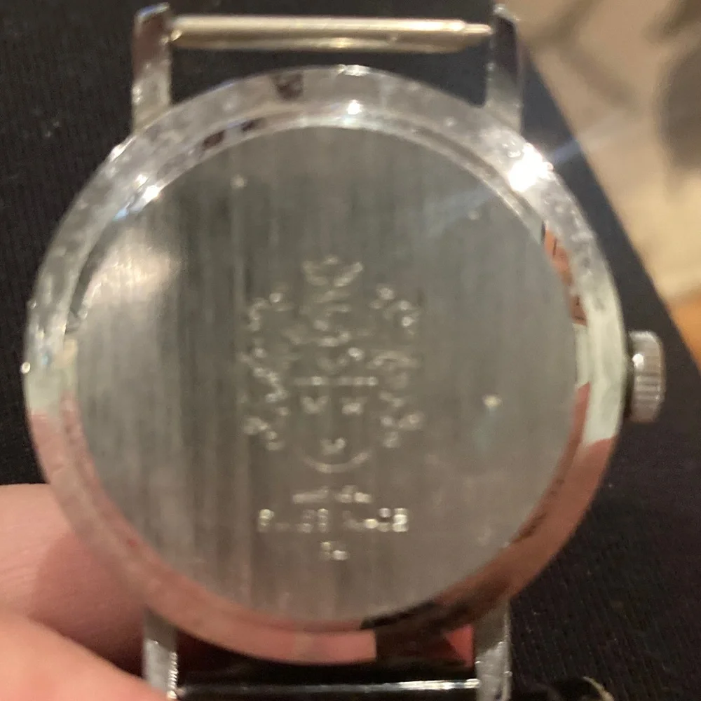 Vintage Mickey Mouse Watch with Black Strap